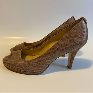 Calvin Klein Peep Toe and Brown Heels size 7.5